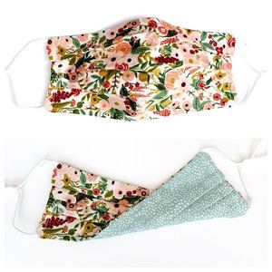 3/$30! Reversible Blush & Mint Floral Face Mask
